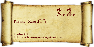 Kiss Xavér névjegykártya